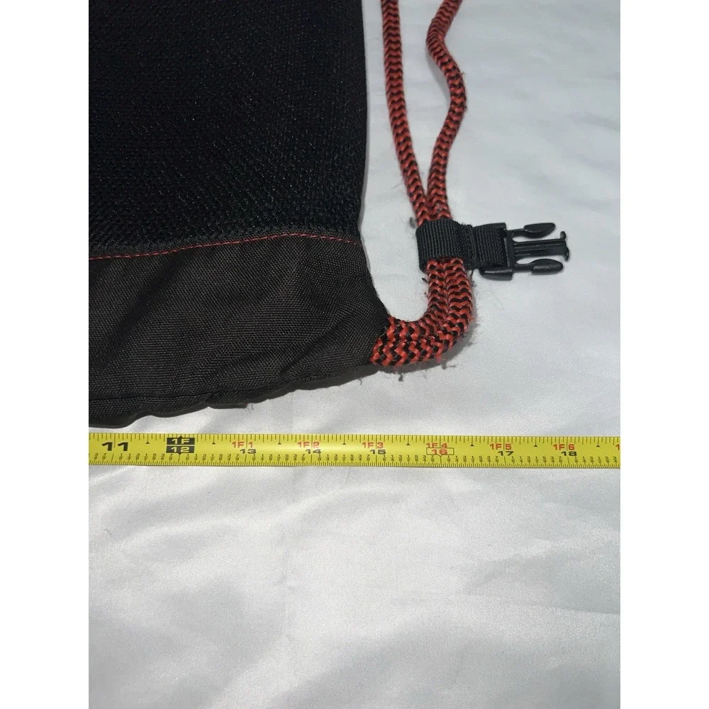 Titleist Large Drawstring Sack Pack Black w/ red Cords Textile Material 16x18